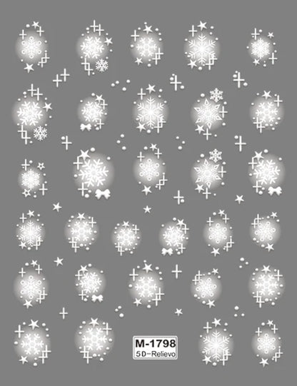 5D Nail Art Stickers Love Hearts Stars French Nail Art Design