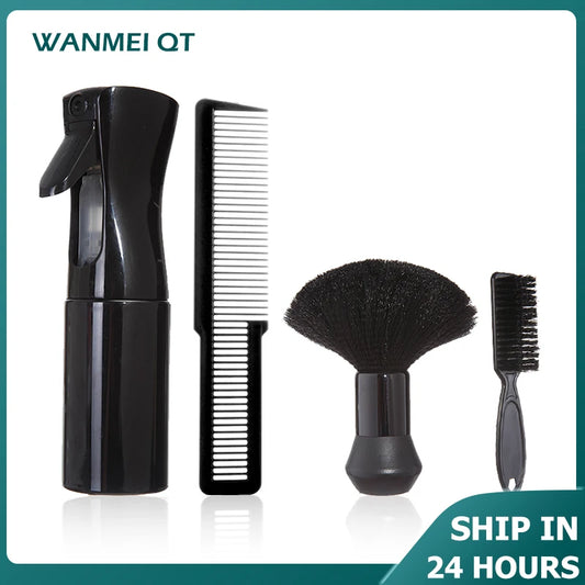 4pcs Professional Haircut Set Barbershop Tools Spray Bottle Comb Hair