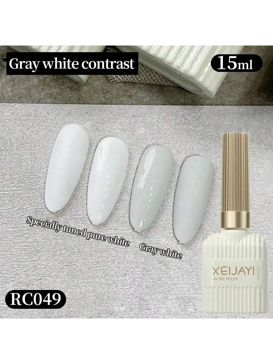 2pcs 15ML White And Black Gel Nail Polish UV/LED Soak Off Gel Nail