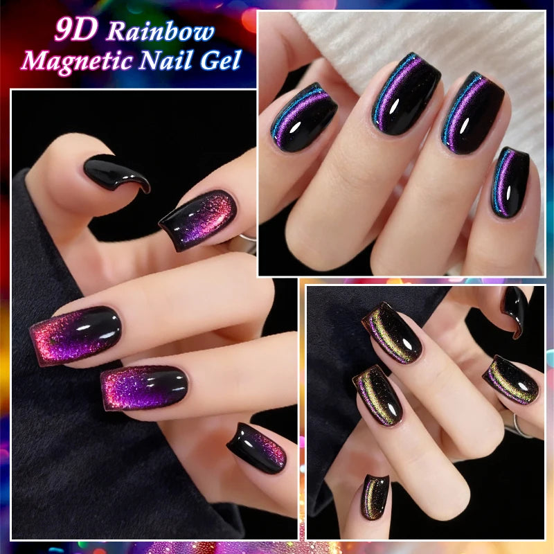 9D Rainbow Cat Magnetic Gel Nail Polish Chameleon Galaxy Effect