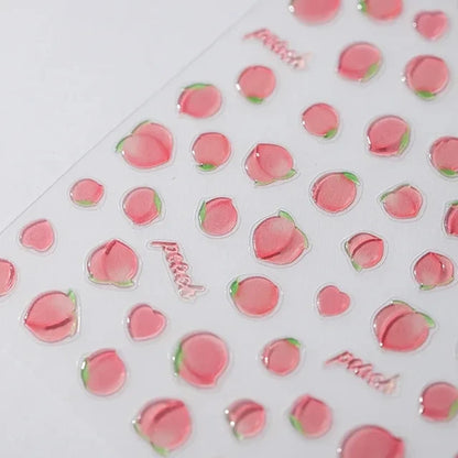 Pink Translucent Peach Jelly Texture 5D Soft Embossed Reliefs Self