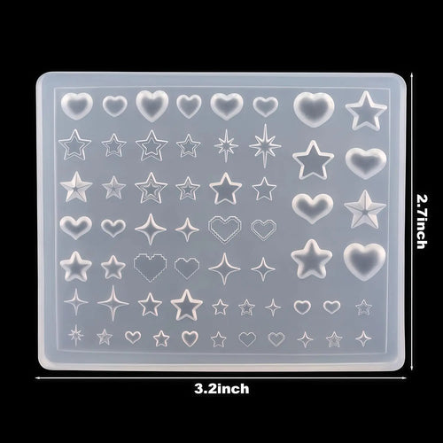 Dopamine Star Silicone Molds for Nail Art cute 3D Starburst &