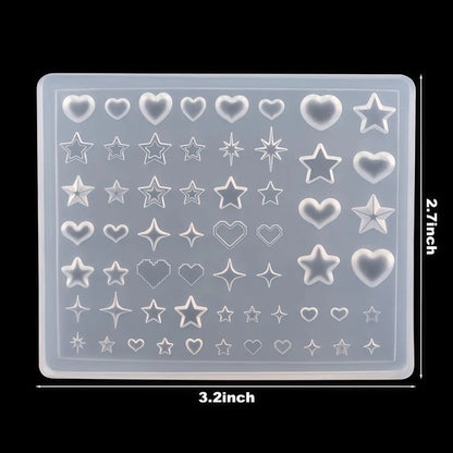 Dopamine Star Silicone Molds for Nail Art cute 3D Starburst &