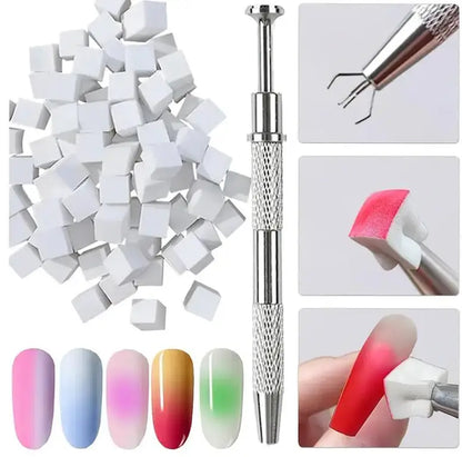 1Jar Black Pat Painting Gel Nail Polish with Air Cushion Gradient