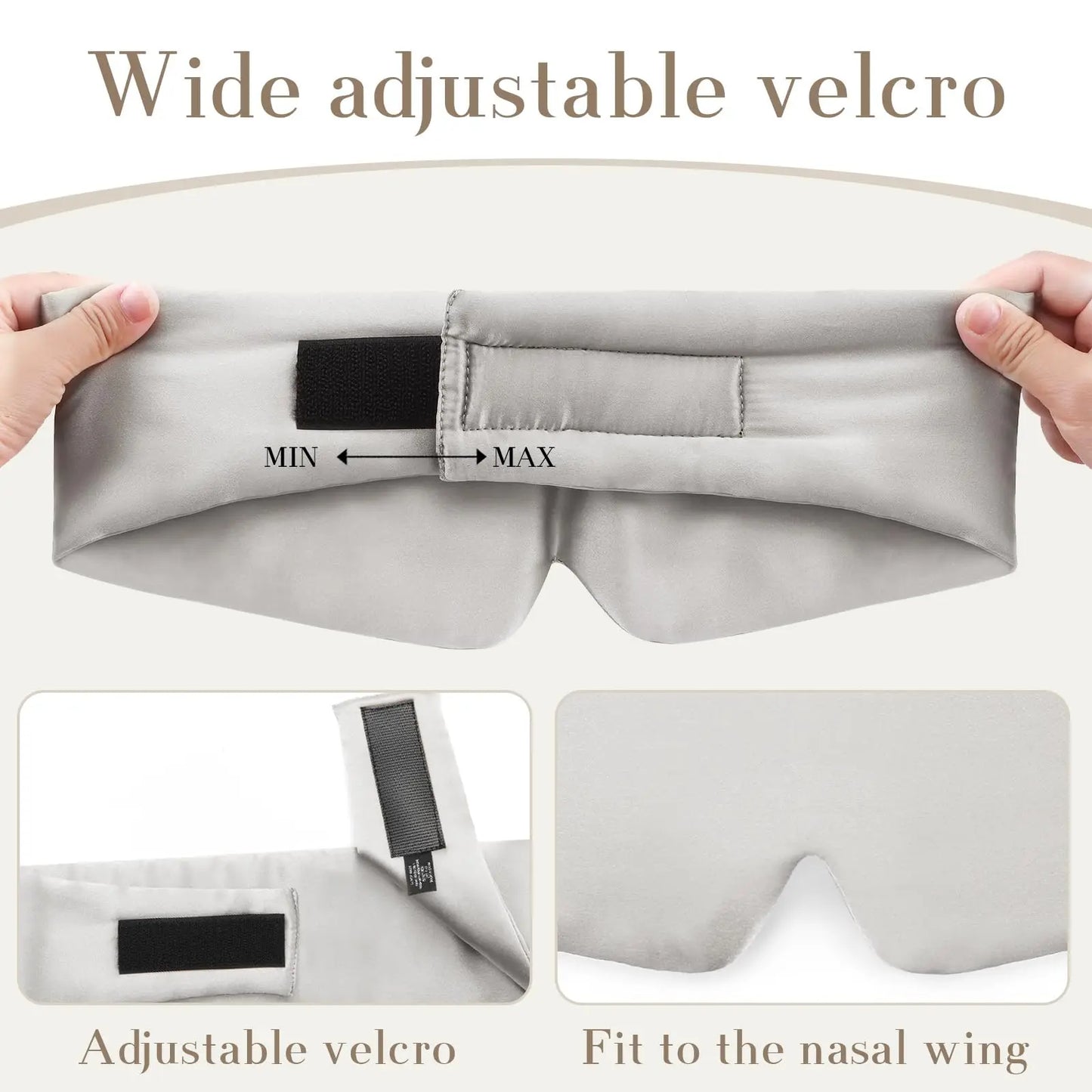 Adjustable Silk Sleep Mask for Side Sleeper,Eye Mask Sleeping for