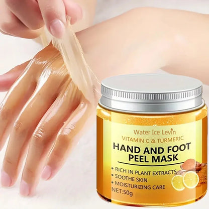 Vitamin c and turmeric hand wax mask for hands and feet, smoothing