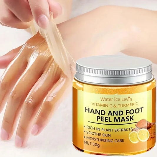 Vitamin c and turmeric hand wax mask for hands and feet, smoothing