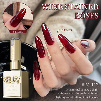 1pc 15ml Reddish Brown Gel Nail Polish Starter Pure Soak Off No Wipe