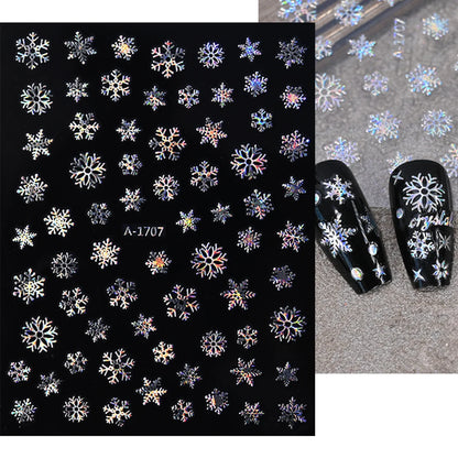 Winter Christmas Atmosphere Nail Stickers Snowman Snowflake Wapiti