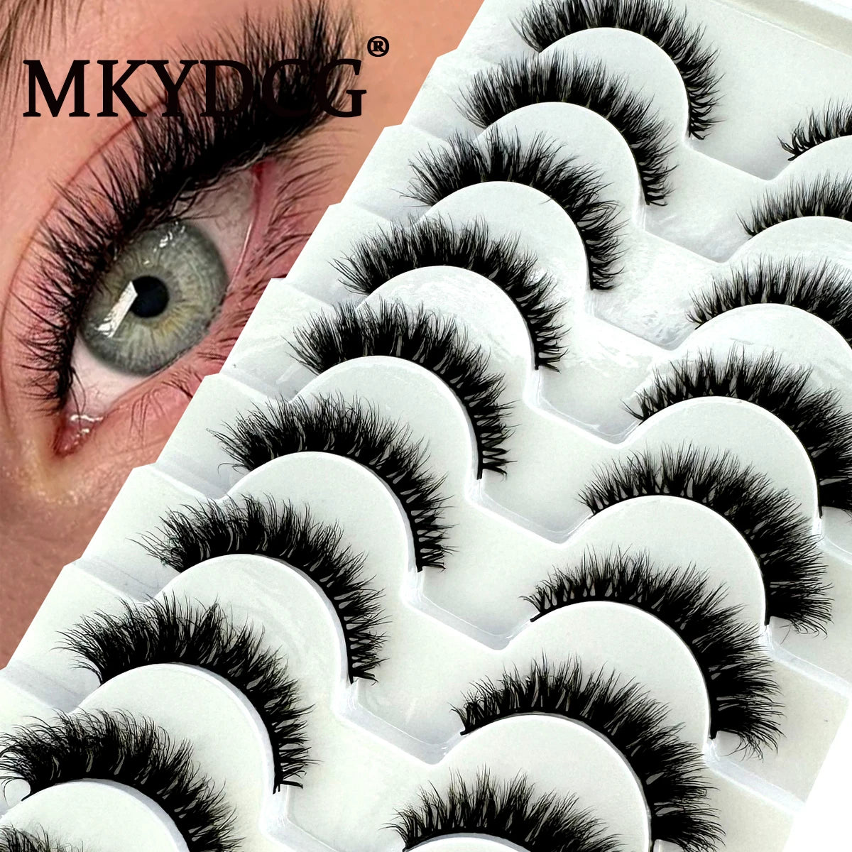 MKYDCG New 10 pairs 3D Mink Lashes Faux Mink Fluffy Lash Soft Full