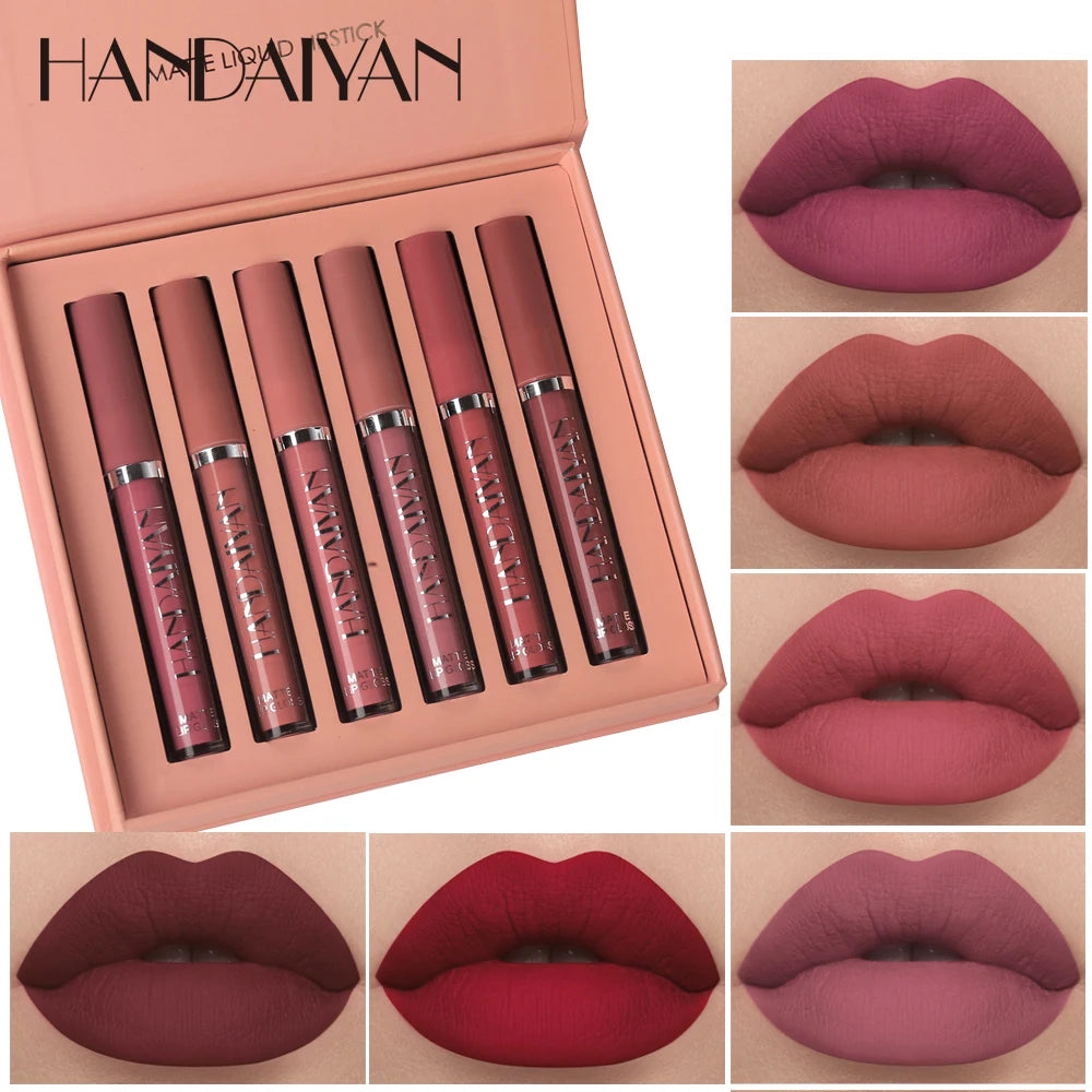 HANDAIYAN Set of 6 NonStick Cup Liquid lipstick , Long-Lasting Lip