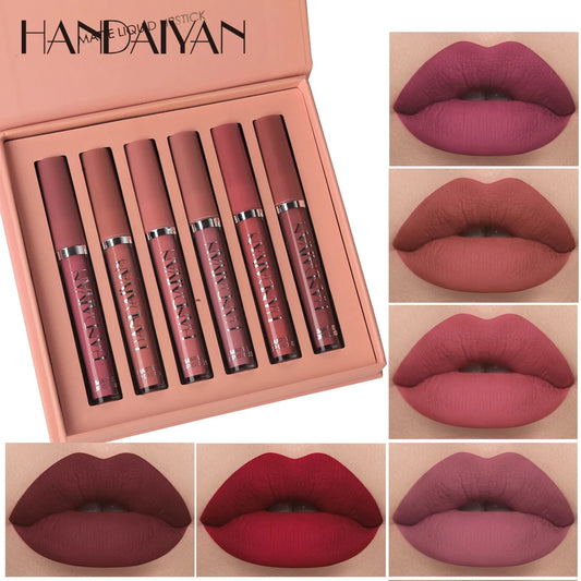 HANDAIYAN Set of 6 NonStick Cup Liquid lipstick , Long-Lasting Lip