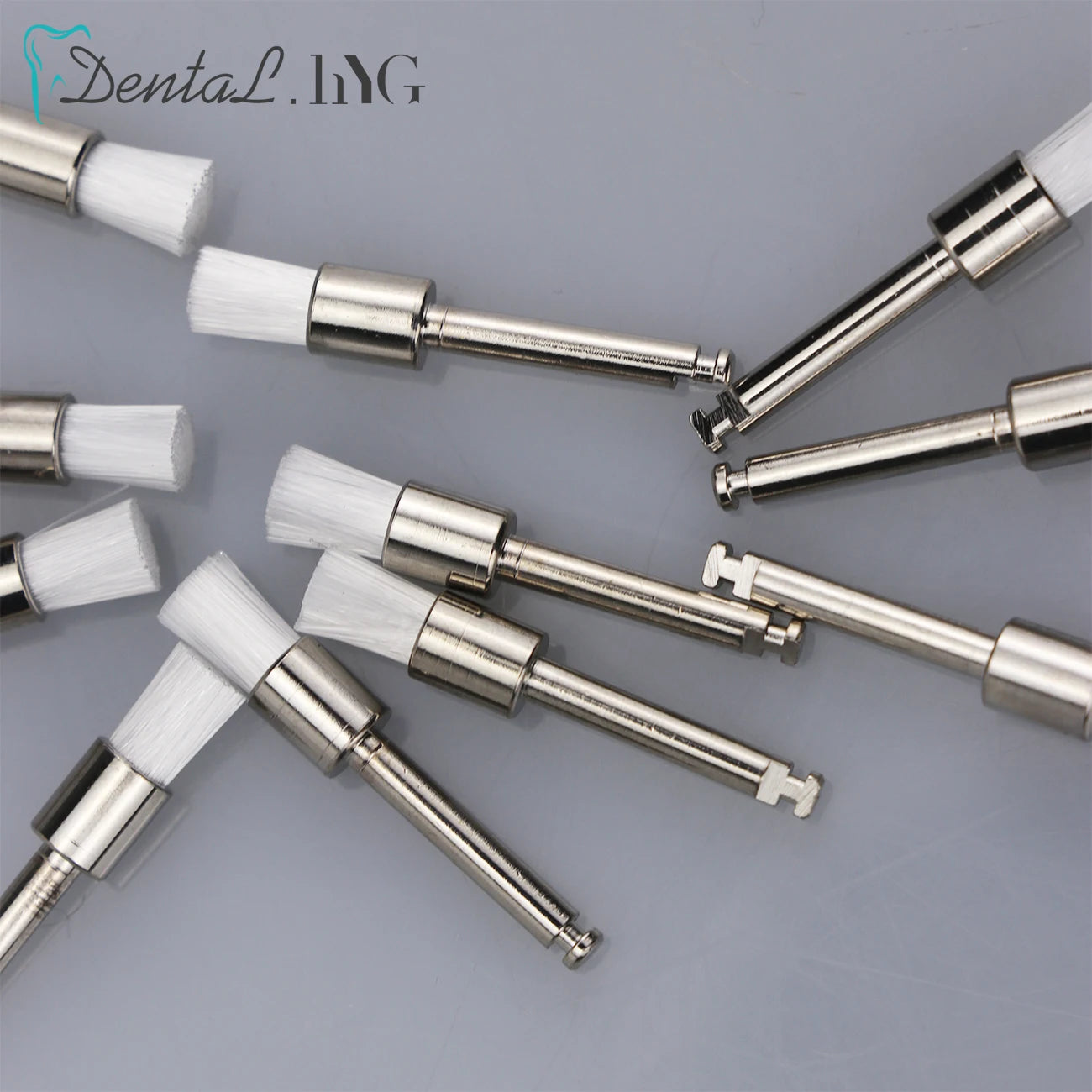 100pcs/Bag Disposable Dental Polisher Nylon Bristle Brush Polishing