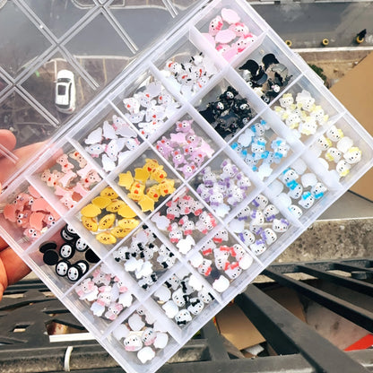 240Pcs/70Pcs MINISO Hello Kitty Kuromi Nail Art Decor Kawaii Cartoon Sanrioed Gems Charms For Manicure DIY Nail Rhinestone Gift