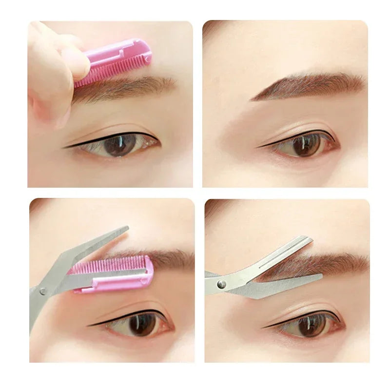 Karsyngirl 1Pcs Safe Eyebrow Trimmer Stainless Steel Eyebrow Scissors