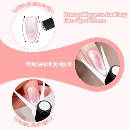 2 in 1 Cat Eye Nail Magnet Set Scissor-shaped Nail Magnet Tool for