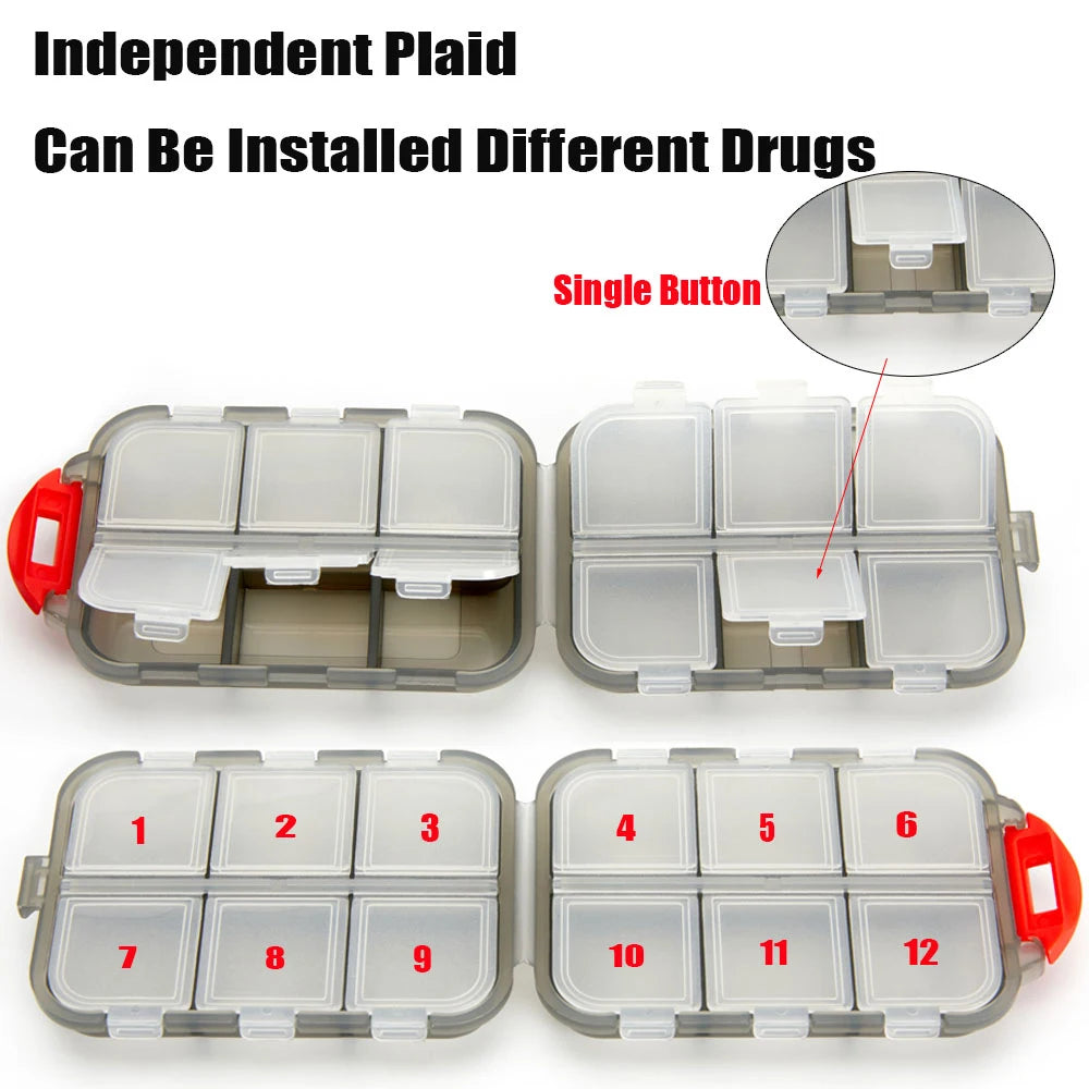 Tcare Portable Pill Case Folding Medicine Drugs Pills Capsule Tablet