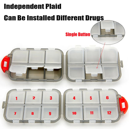 Tcare Portable Pill Case Folding Medicine Drugs Pills Capsule Tablet