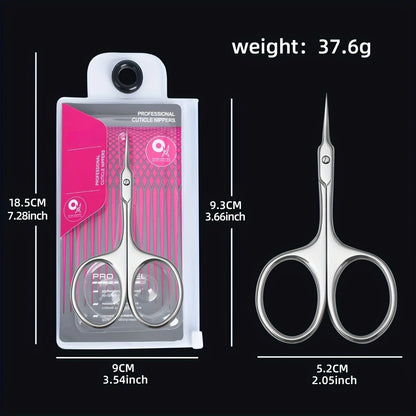 Ultra Fine Silvery Manicure Scissors Stainless Steel Arc Manicure
