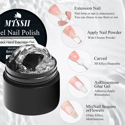 Clear Non-Stick Hand Extension Gel Nail Polish 3D