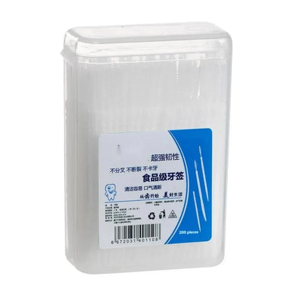 200pcs Boxed Toothpick Brush Portable Portable Plastic Toothpick
