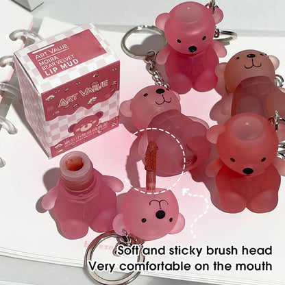 Art Value Bear Velvet Lip Clay with White Silky Lip Glaze Lipstick