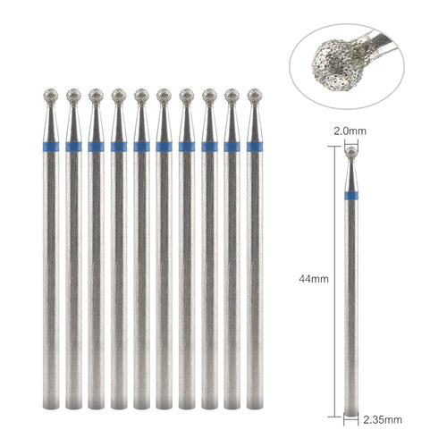 10Pcs Diamond Milling Cutter For Manicure Electric Nail Drill Bits
