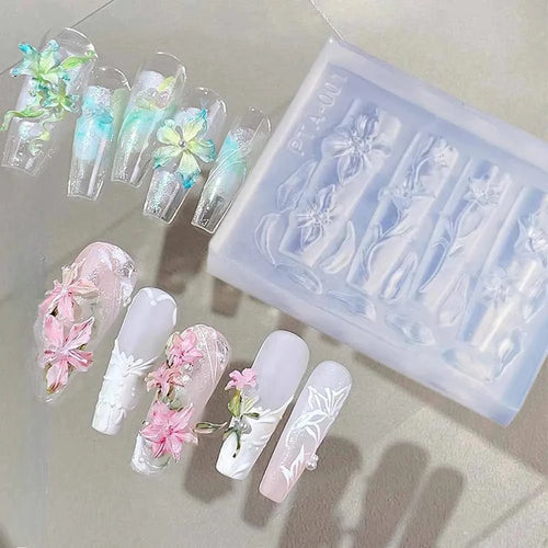 Cake Cream Lace Heart Silicone Nail Mold Sweet Y2K Nail Art