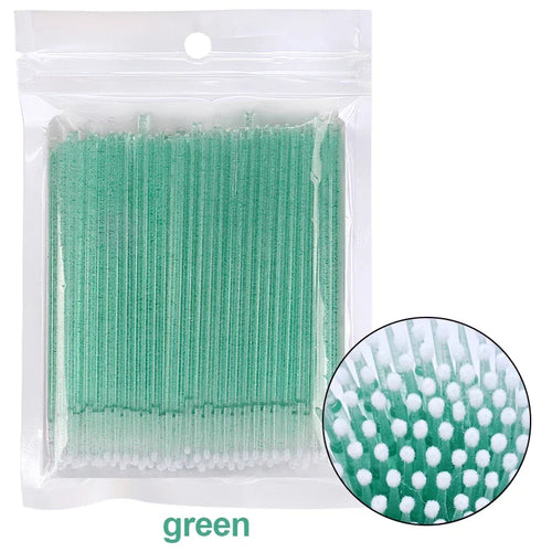 100Pcs Eyelash Cleaning Brush Lash Extension Micro Cotton Swab