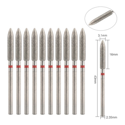 10Pcs Diamond Milling Cutter For Manicure Electric Nail Drill Bits