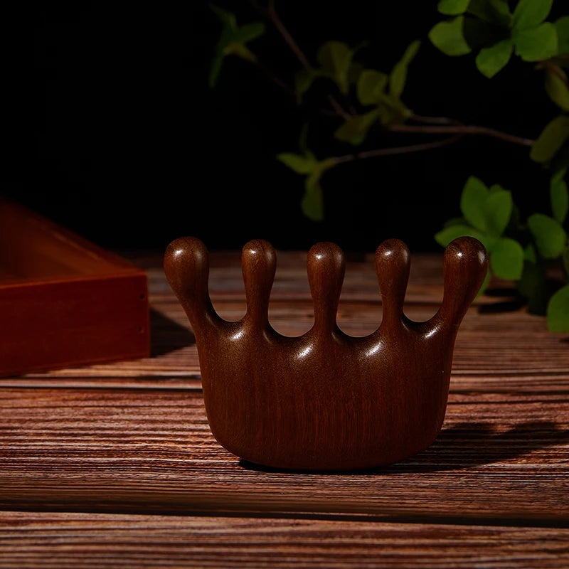 Wood Therapy Massage Comb Head Face Scalp Gua Sha Massager Natural