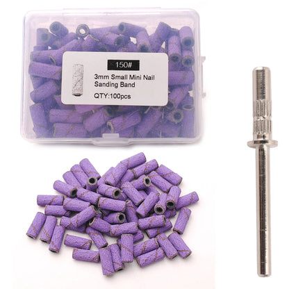 100pcs 3.1mm Mini Sanding Bands Kits Nail Drill Bits Mandrel Sets