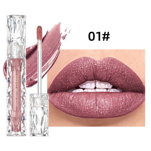 QIBEST Waterproof Diamond Shimmer Glitter Lipgloss Matte Liquid