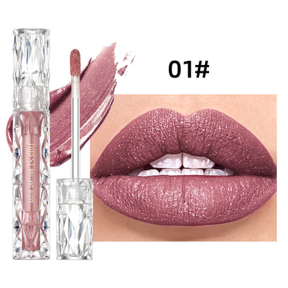 QIBEST Waterproof Diamond Shimmer Glitter Lipgloss Matte Liquid