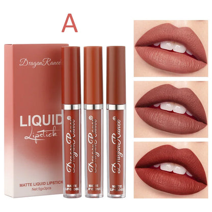 3 PCS Liquid Lipsticks Set Long Lasting Make Up For Women Korean