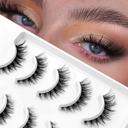 Veltrinay Cat Eye Lashes Soft Natural Faux Mink Eyelashes Fake Lashes