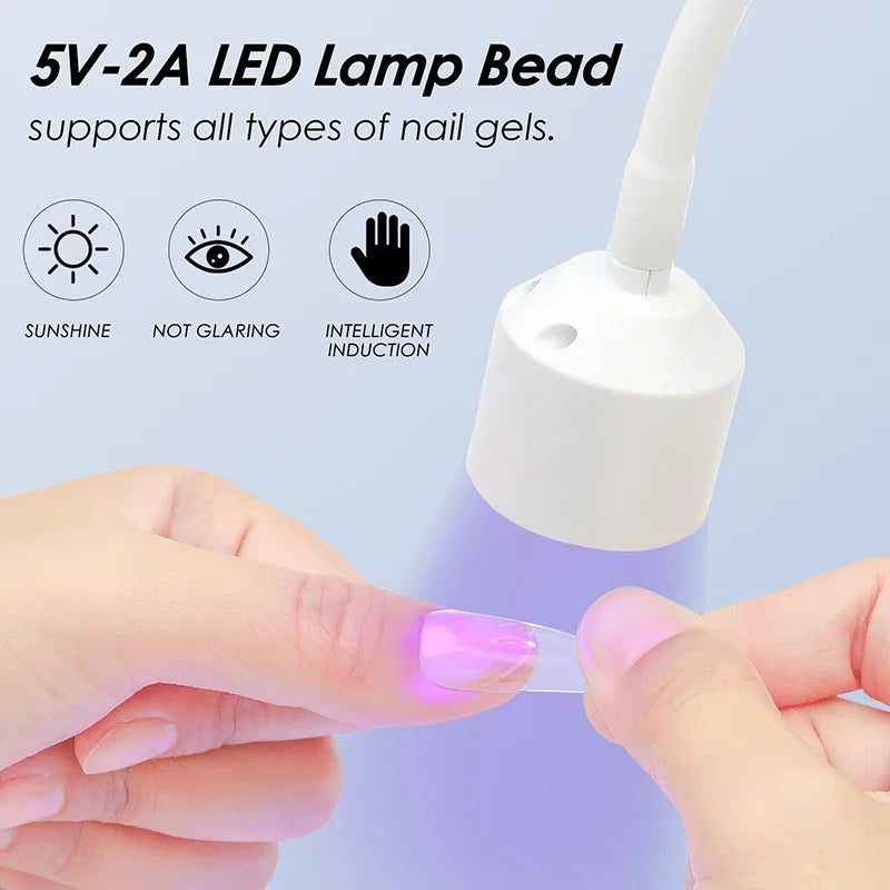 Mini Nail Dryer UV LED Nail Lamp Foldable USB Curing Lights Desk Lamp