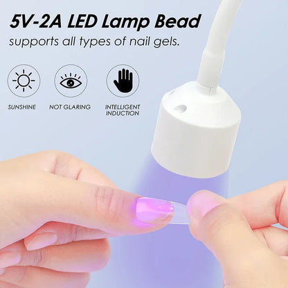 Mini Nail Dryer UV LED Nail Lamp Foldable USB Curing Lights Desk Lamp