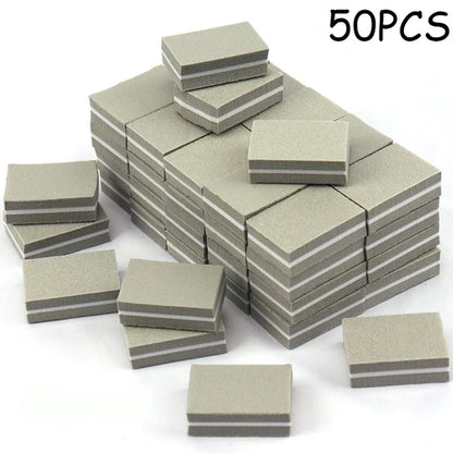 50Pcs Professional Mini Nails Art buffer File 100/180 Sandpaper