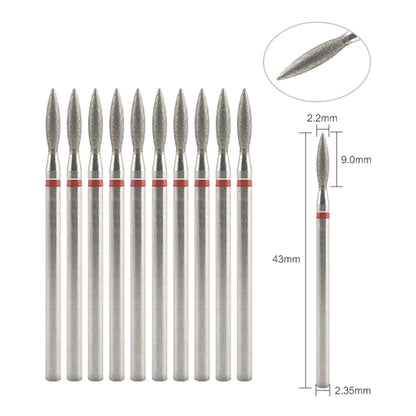 10Pcs Diamond Milling Cutter For Manicure Electric Nail Drill Bits