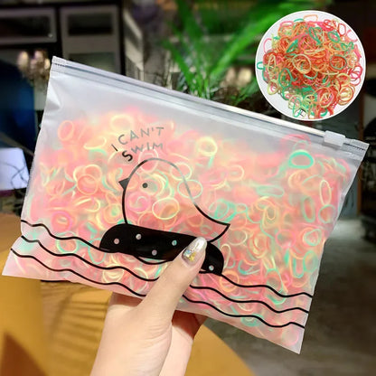 1000Pcs/Pack Colorful Small Disposable Elastic Hair Bands Scrunchie Girls Rubber Band Ponytail Holder Hair Accessories Hair Ties