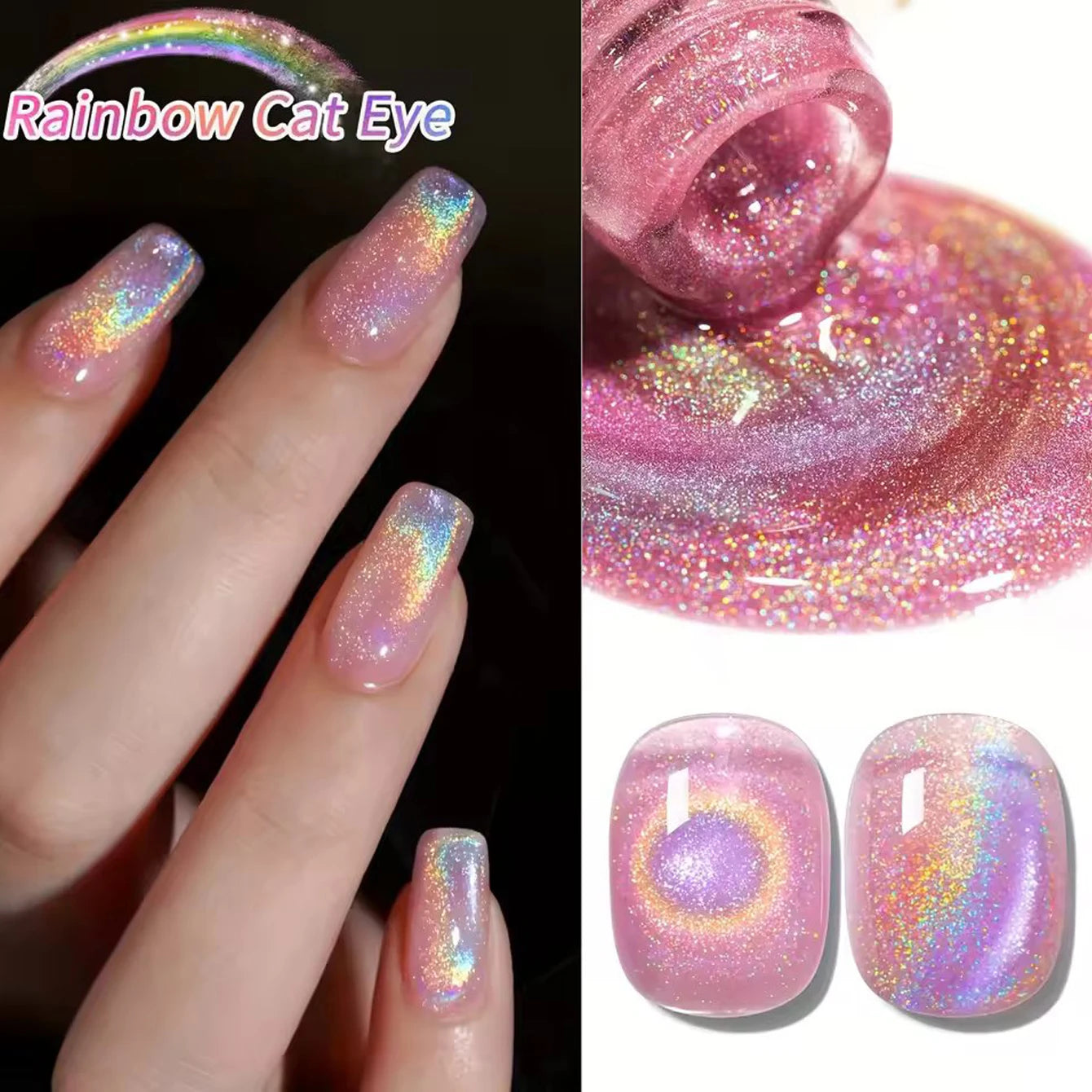 MIANEL Rainbow Cat Eye gel nail polish, UV LED curing, long-acting