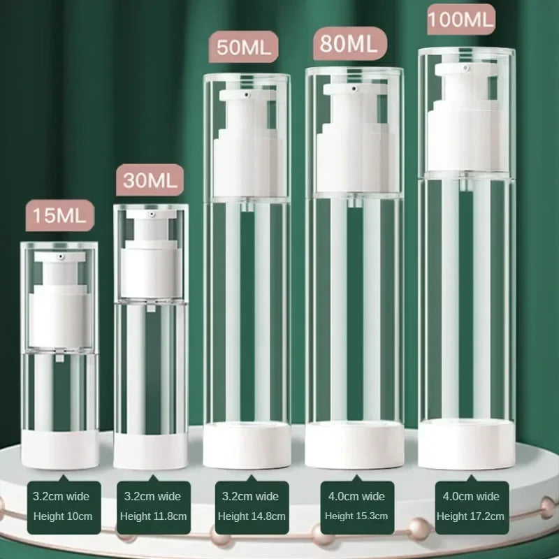 15ml 30ml 50ml 80ml 100ml Clear Airless Cosmetic Cream Pump Bottle