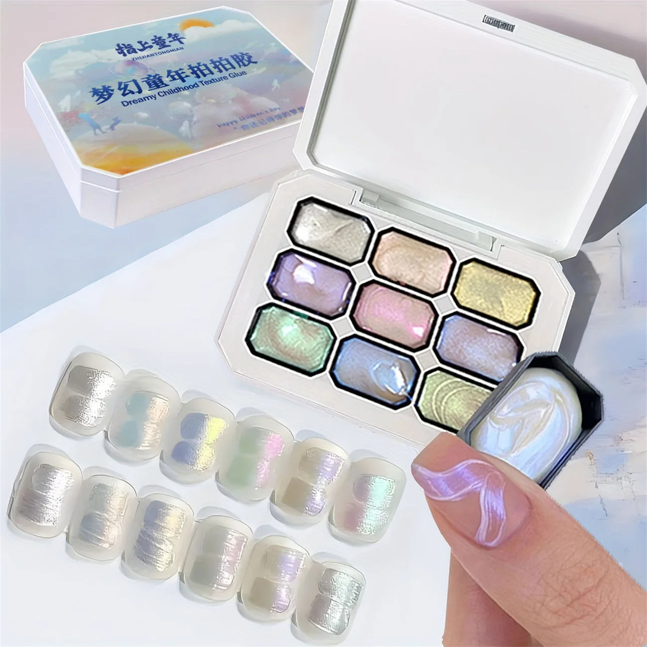 1pc 9-color patting gel gradient dream pearlescent texture soak off