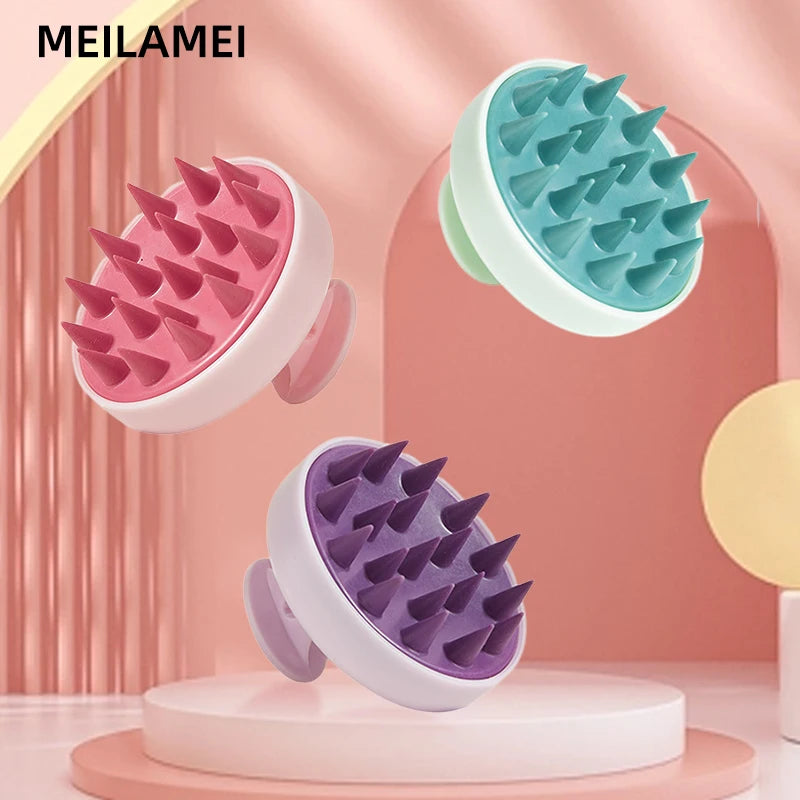 Silicone Shampoo Scalp Hair Massager Head Body Scalp Massage Brush