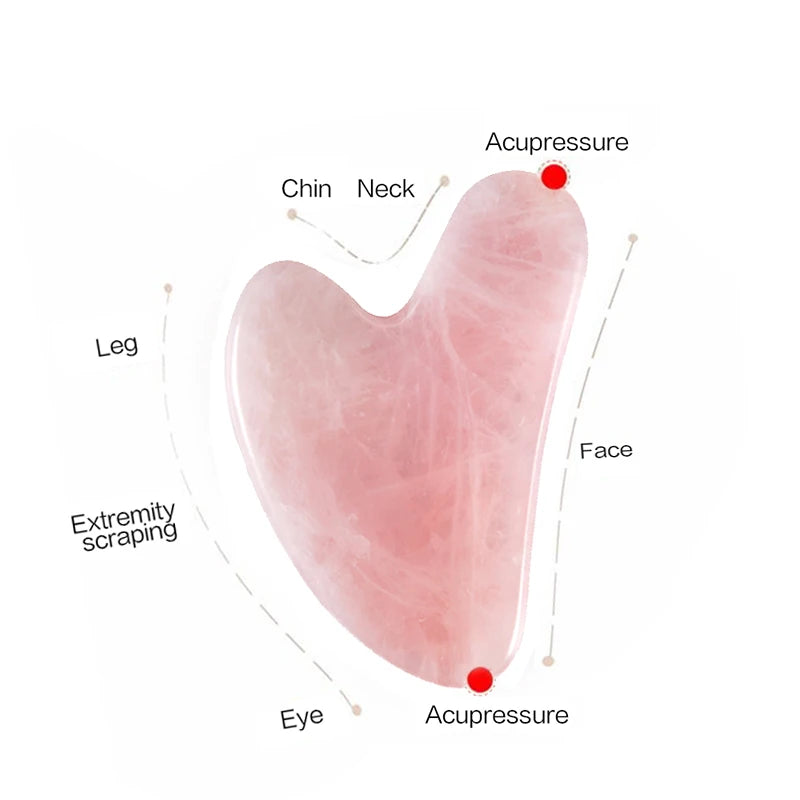 Gua Sha Massage Board for Face Rose Pink Guasha Plate Jade Face