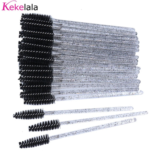 50Pcs/Bottle Eyelash Extension Brushes With Container Eyebrow  Eye