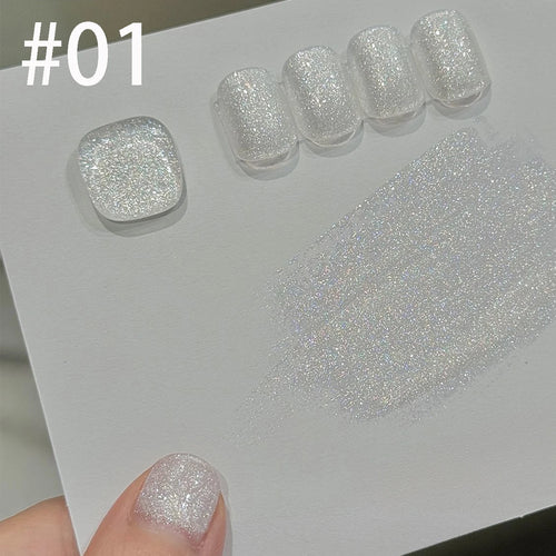 10ml 1-12pcs Gold Sparkling Platinum Nail Gel Polish Glitter Long