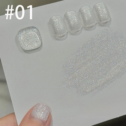 10ml 1-12pcs Gold Sparkling Platinum Nail Gel Polish Glitter Long