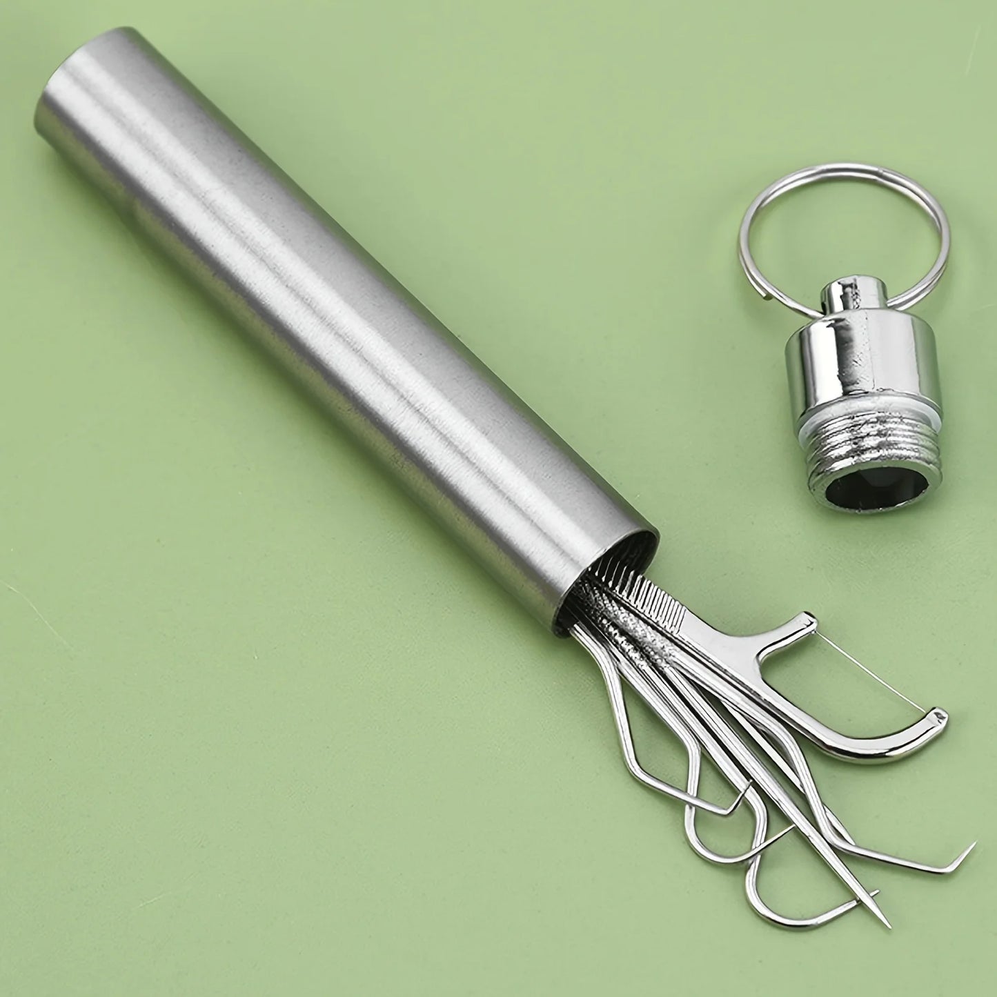Stainless Steel Toothpicks Pocket Set, Portable Floss Pick Reusable